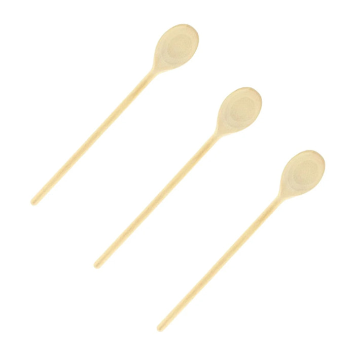 Ensemble de 3 Cuillères de cuisine en bois 30 cm Fackelmann Wood Edition