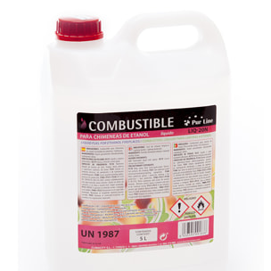Combustible Etanol de origen natural aroma neutro  garrafa LIQ-20N 5L PURLINE  W