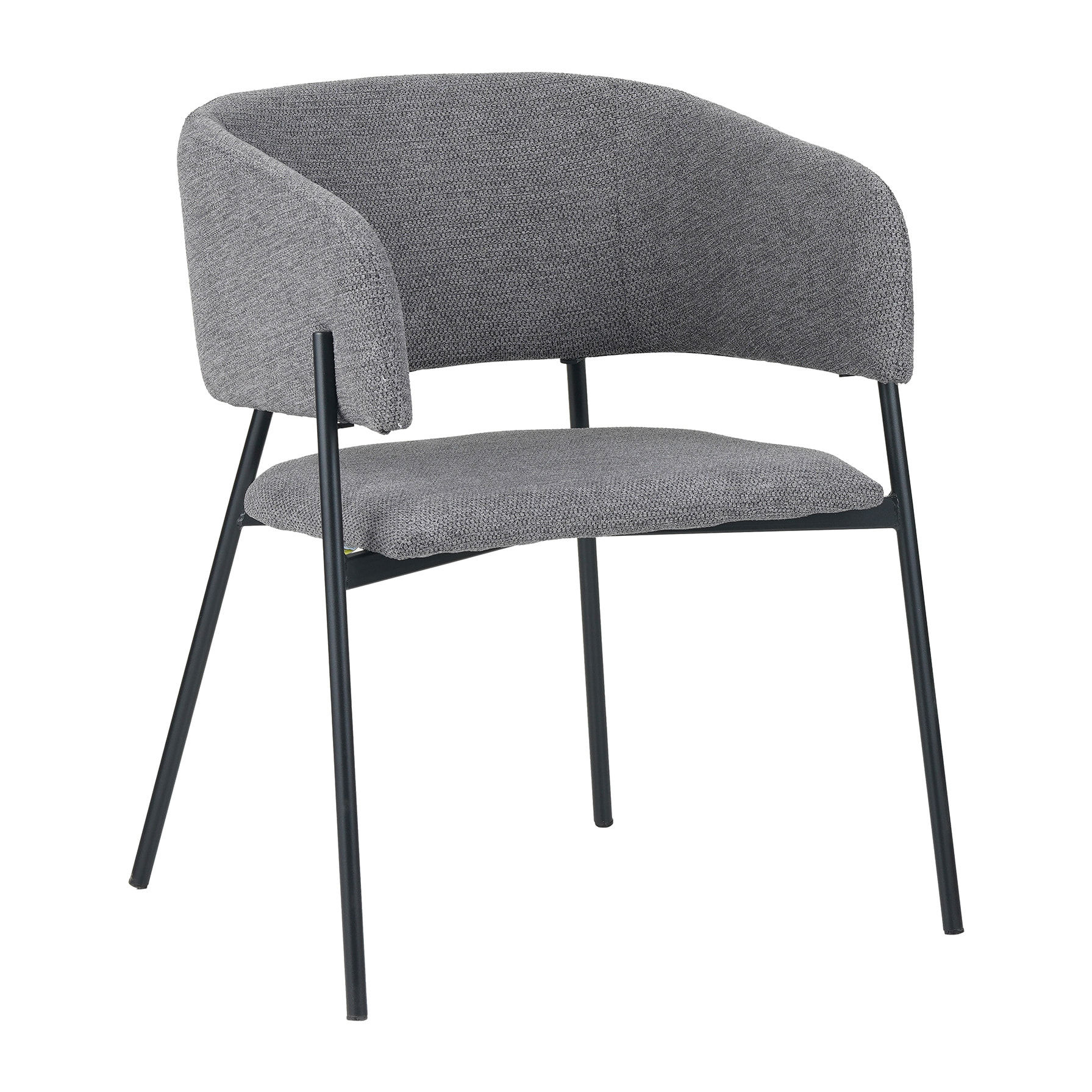 Set Da 4, Poltrona Brigitte Tessuto Cenere Gambe Nere per soggiorno, cucina e arredo bar