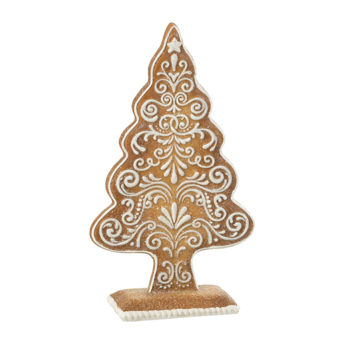 J-Line décoration Pain D'épice Maison - polyrésine - beige/blanc - small