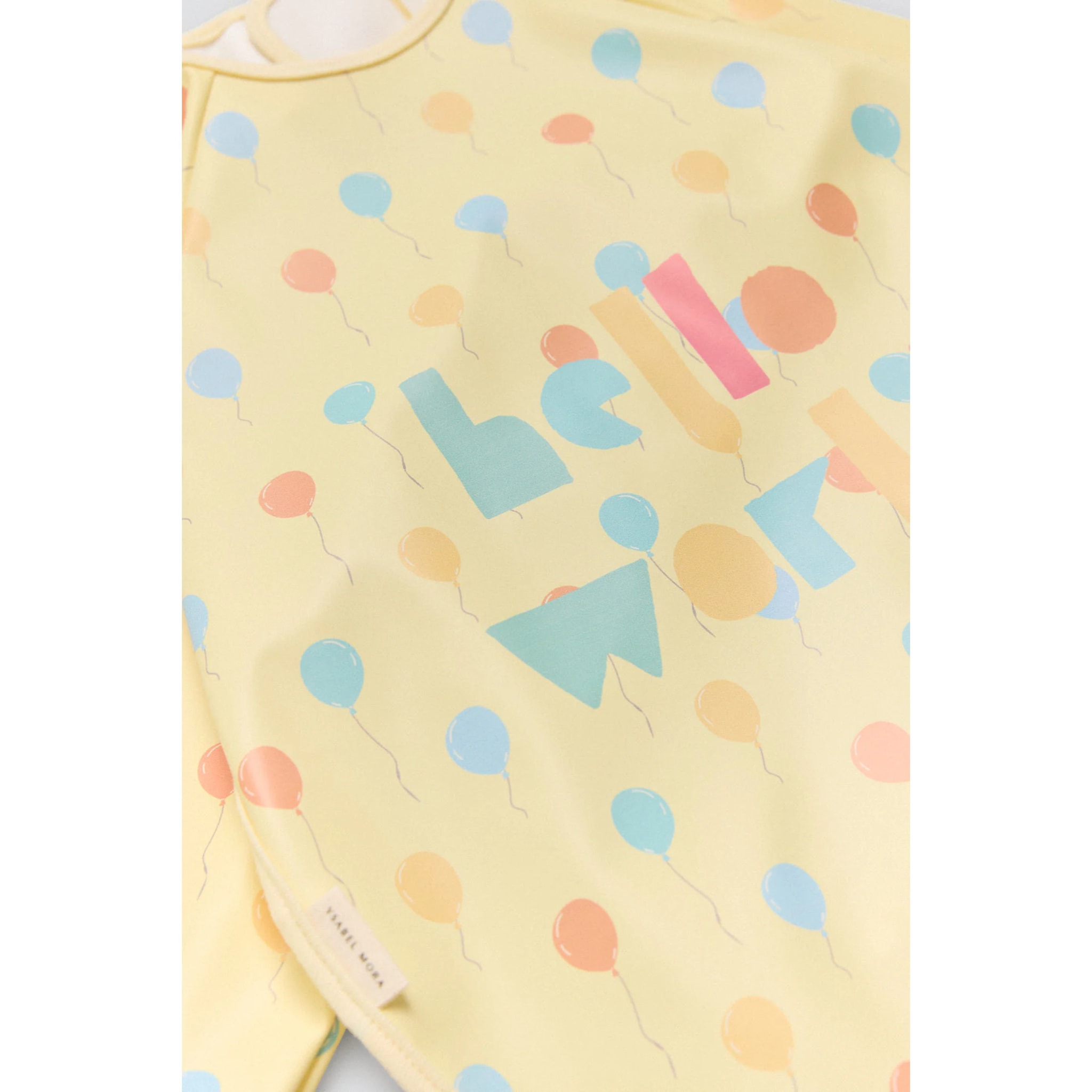 Bavaglino a maniche lunghe con stampa Hello World