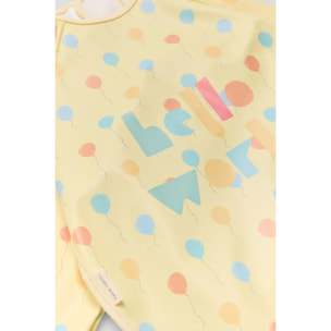 Bavaglino a maniche lunghe con stampa Hello World