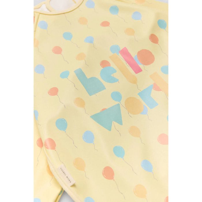 Bavaglino a maniche lunghe con stampa Hello World