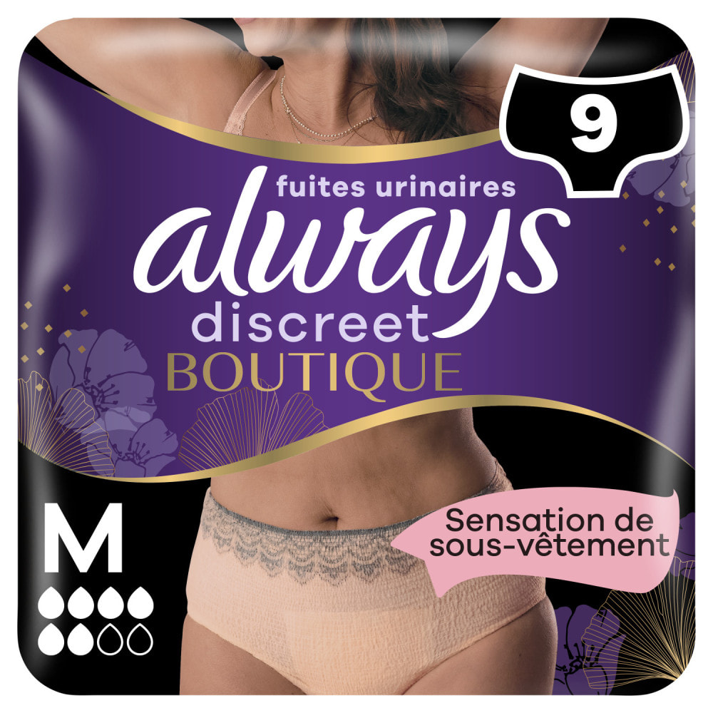 4x9 Culottes pour Fuites Urinaires Always Discreet Boutique - Taille M