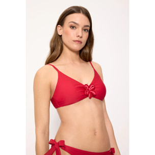 Top bikini a triangolo Rosso