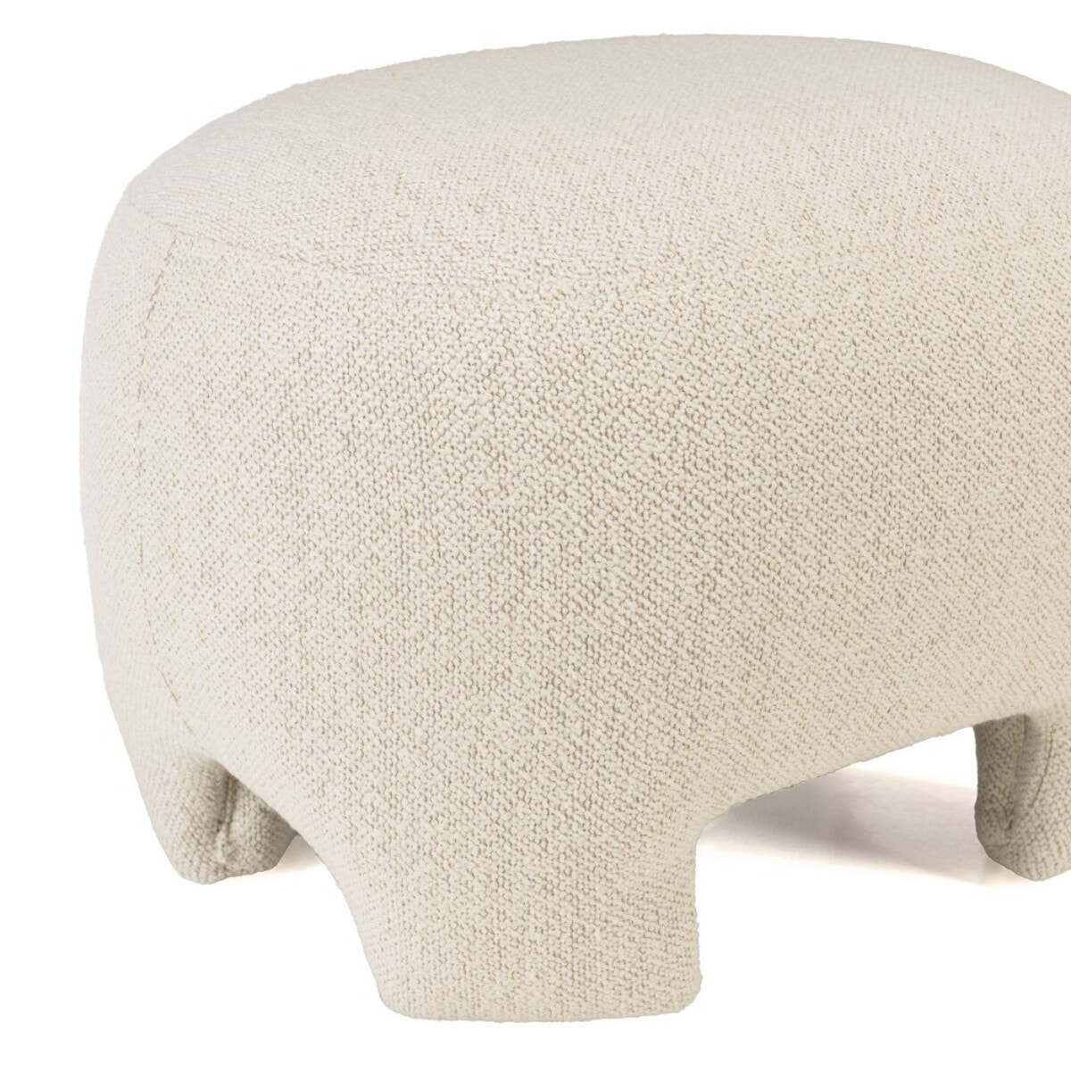 LEOPOLD - Pouf forme design n°1 en tissu petite bouclette beige