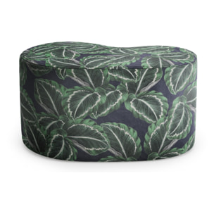 Pouf "Cordoue" en velours motif de la jungle