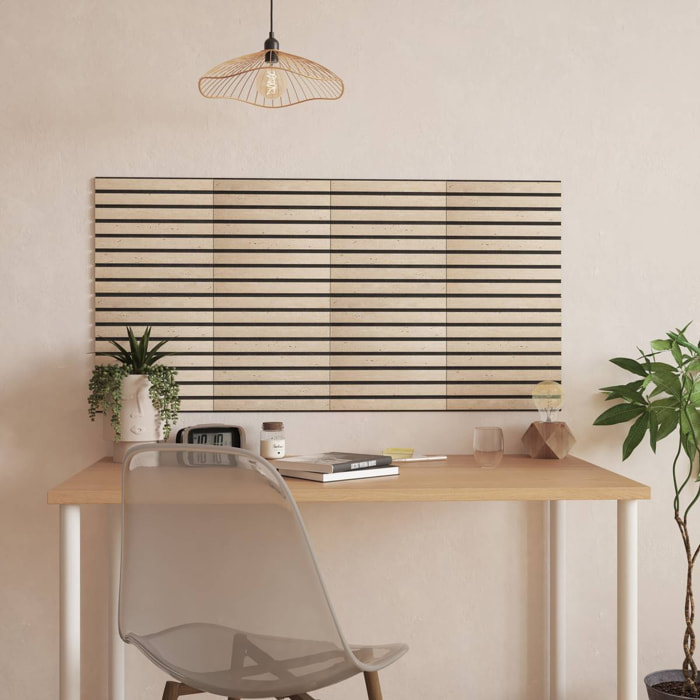 Lot de 2 stickers muraux effet travertin Ribo 30x30cm