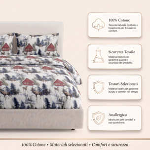 Set copripiumino in cotone con sacco e federa, morbido e traspirante, leggero e resistente 118 g/m², ideale per uso quotidiano, certificato OEKO-TEX, facile da lavare, comfort naturale e praticità per la biancheria da letto