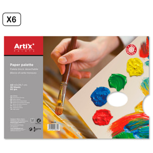 Pack 6 uds PALETA TIPO BLOC DESECHABLE A3 36 HOJAS