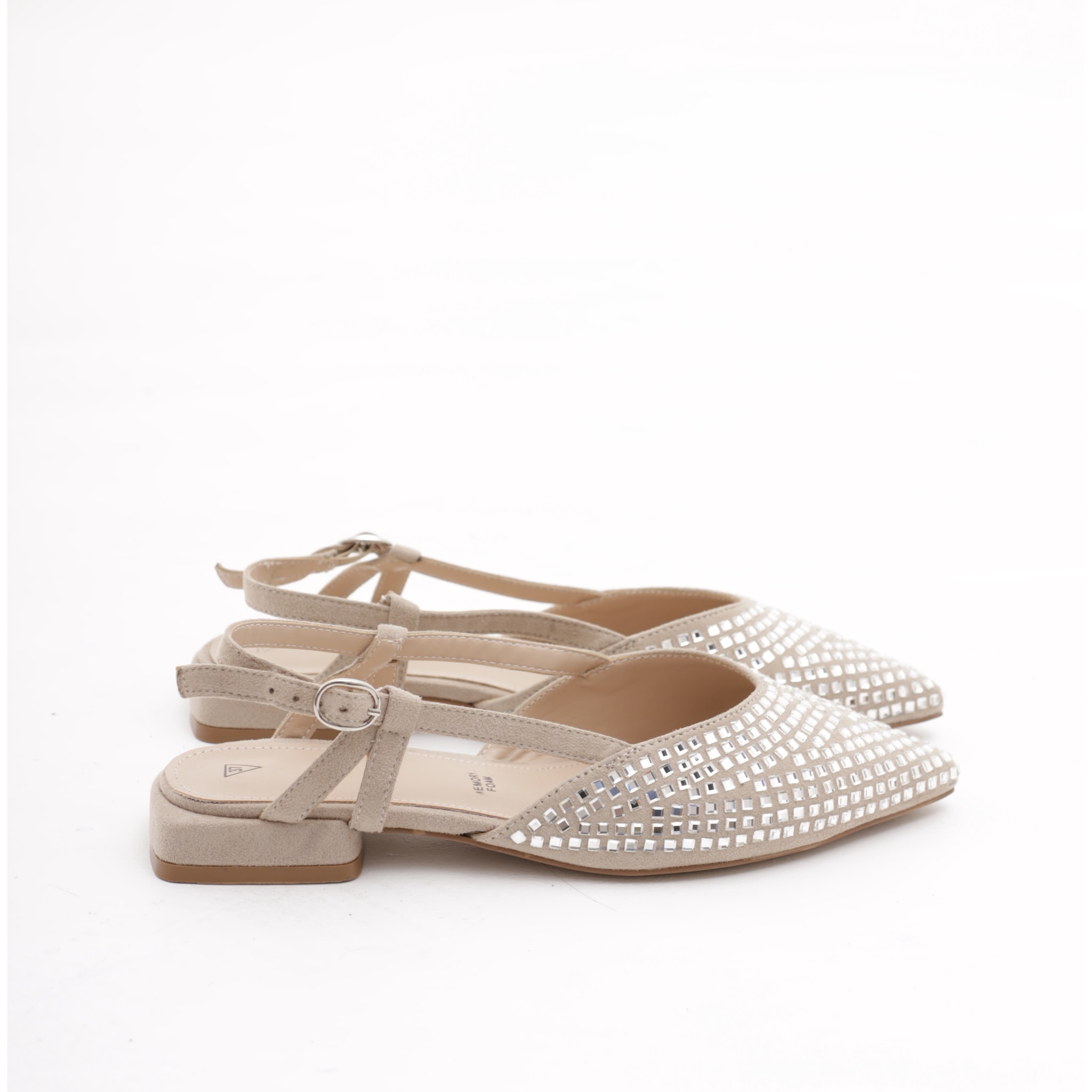 SLINGBACK FLAT GLITTER CHOCOLA' TORTORA