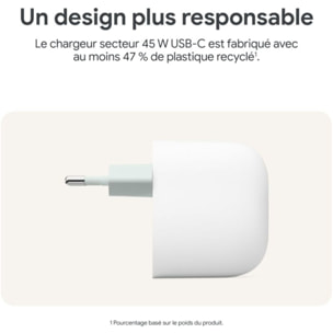 Chargeur secteur GOOGLE USB-C 45W Blanc