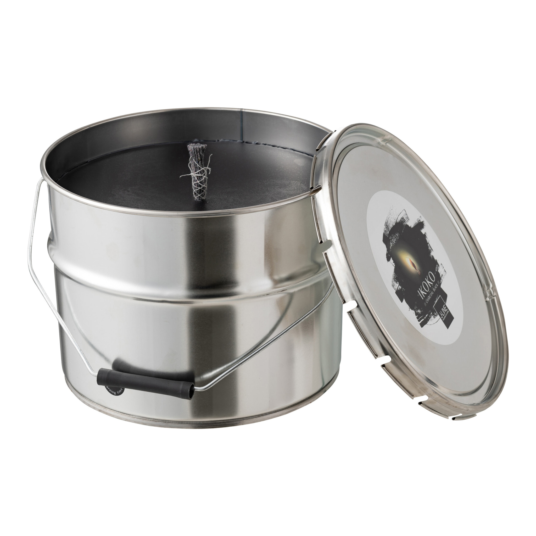 J-Line bougie extérieure Pot De Peinture - métal/cire - noir - large - 135H