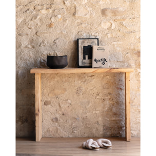 Consola rústica de madera maciza de 109x80cm Alto: 80 Largo: 109 Ancho: 29