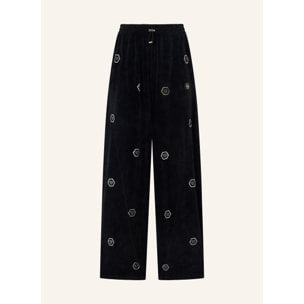 PHILIPP PLEIN Chenille Skater Fit Tracksuit Pants Monogram Strass