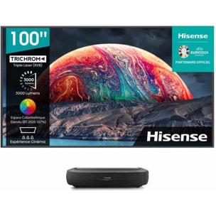 Vidéoprojecteur home cinéma HISENSE 100L9HD Laser TV + écran 2023