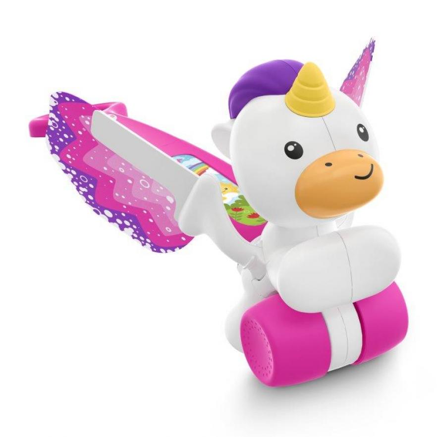 Fisher-Price - Unicorno Giocattolo Spingibile, con Suoni e Ali che si Muovono, 6+ Mesi Lei Fisher-Price