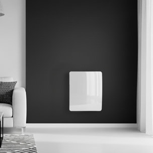 Radiateur inertie Fonte en VERRE Blanc SX 1000w