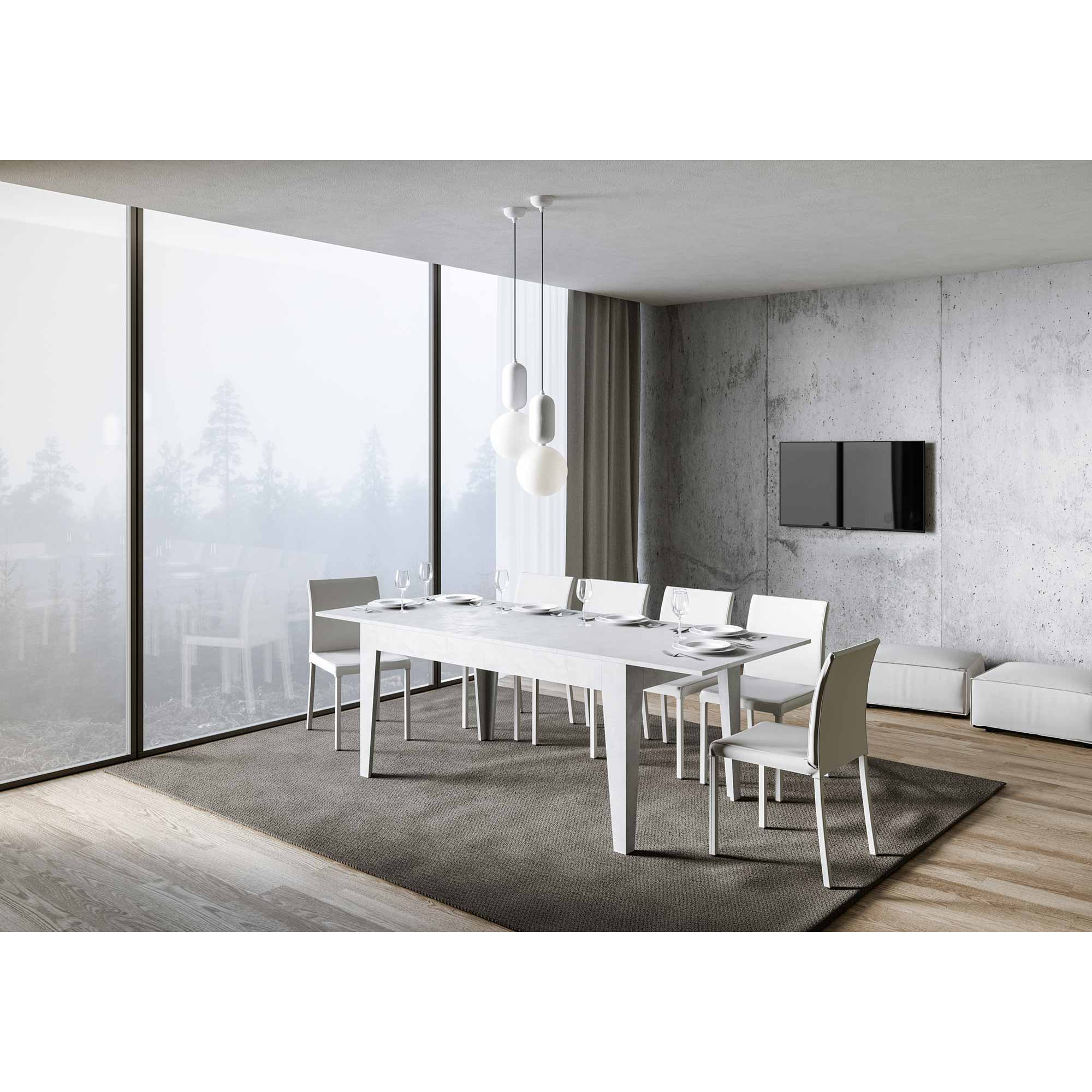 Mesa extensible 90x160/220 cm Cico Blanco Espatulado