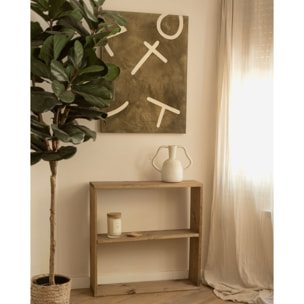 Tableau vert et blanc décoratif sur coton avec cadre en bois peint à la main à la peinture à l'huile en différentes tailles