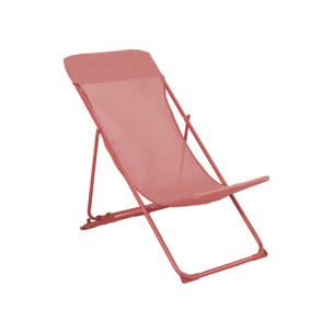 Lot de 4 chaises pliantes LIVORNO en acier / textilene. terracotta. 83 x 88 x 95 cm
