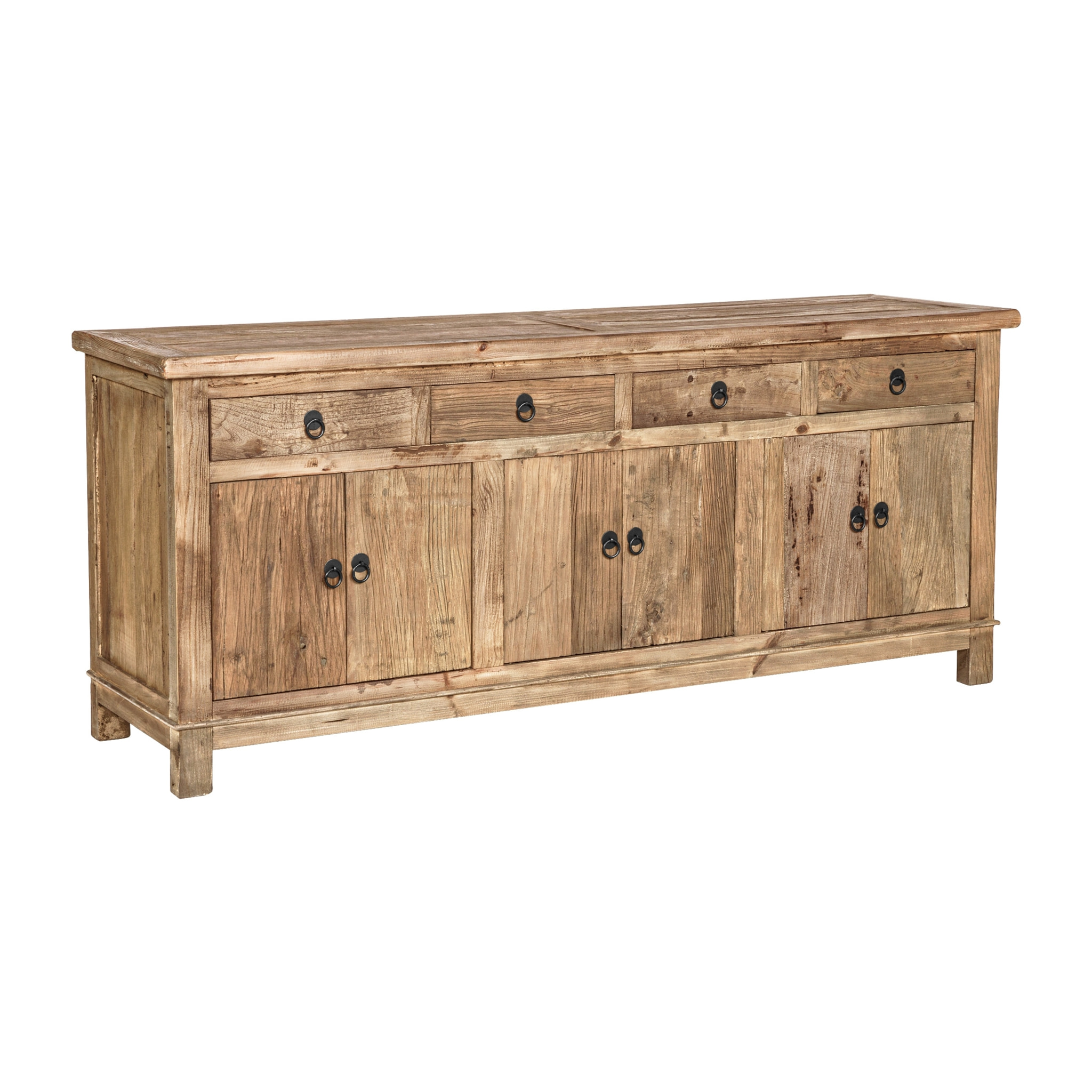 Buffet en bois recyclé 3 portes et 4 tiroirs - Mastic