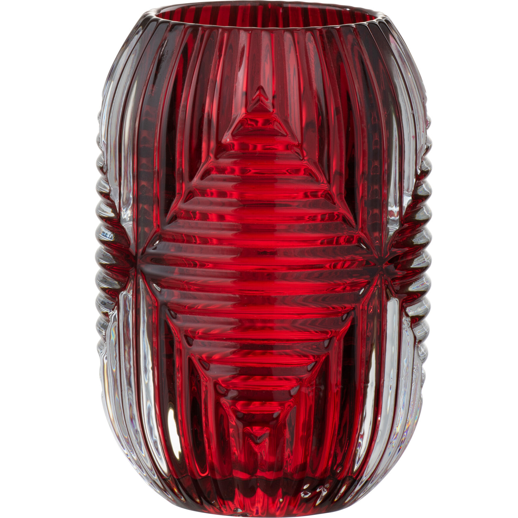 J-Line photophore Haut Lignes - verre - rouge