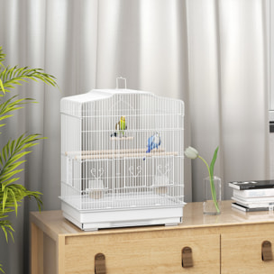 Cage oiseaux portable grande porte 5 trappes nourrissage + accessoires