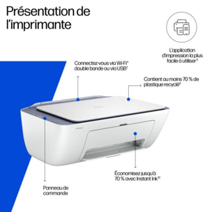 Imprimante jet d'encre HP DeskJet 2922 éligible Instant Ink