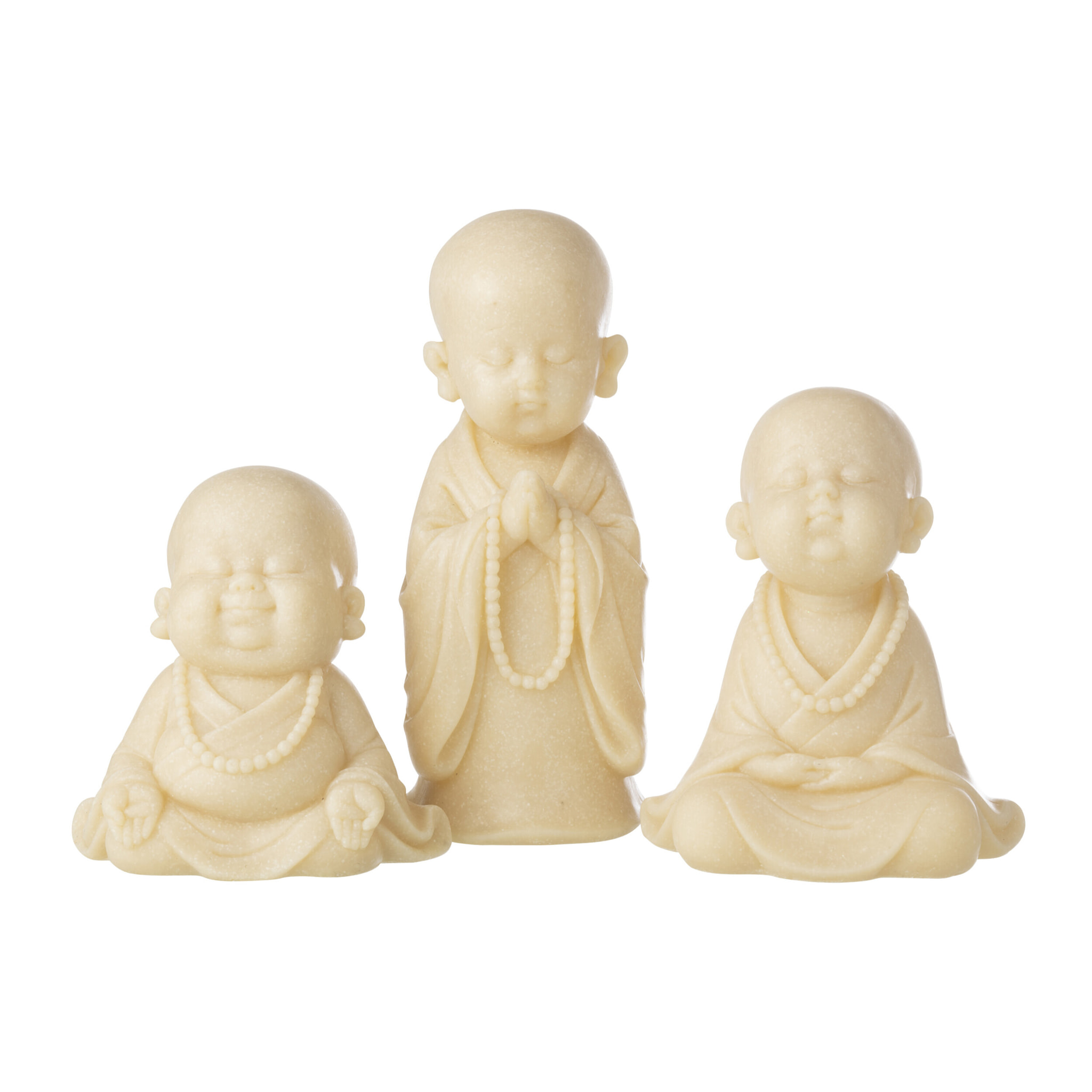 J-Line Moine Priant décoratif - polyrésine - jaune