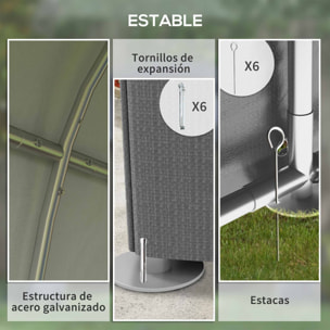 Carpa para Herramientas Bicicletas y Motos 1,2x1,8x1,65 m Garaje Portátil con 2 Habitaciones Puerta con Cremallera Impermeable Anti-UV Cochera Portátil para Jardín Gris Oscuro