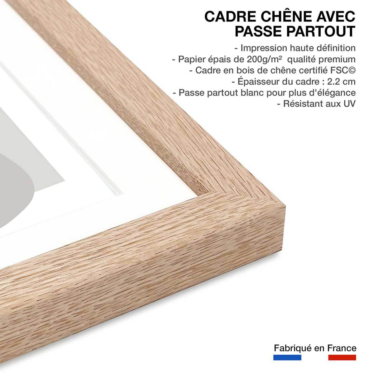 Affiche Forme et autographe Affiche + cadre en bois - Chêne
