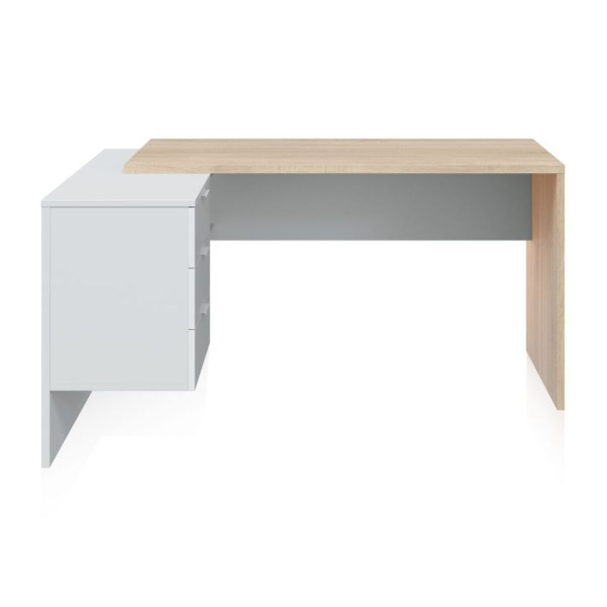 Mesa de escritorio Work Blanco Artik (Blanco Mate) - Roble Canadian
