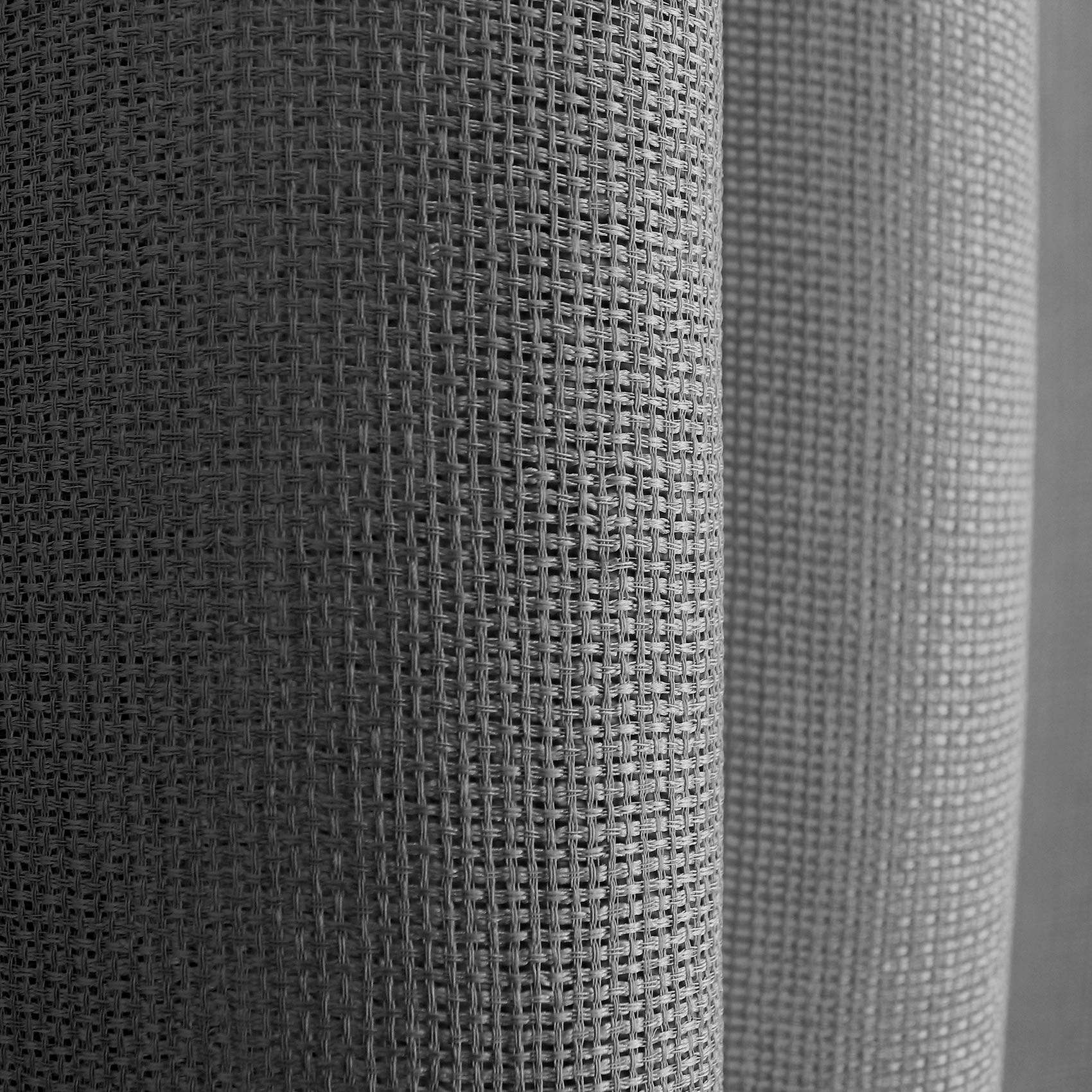 Voilage uni ajouré à œillets - Gris