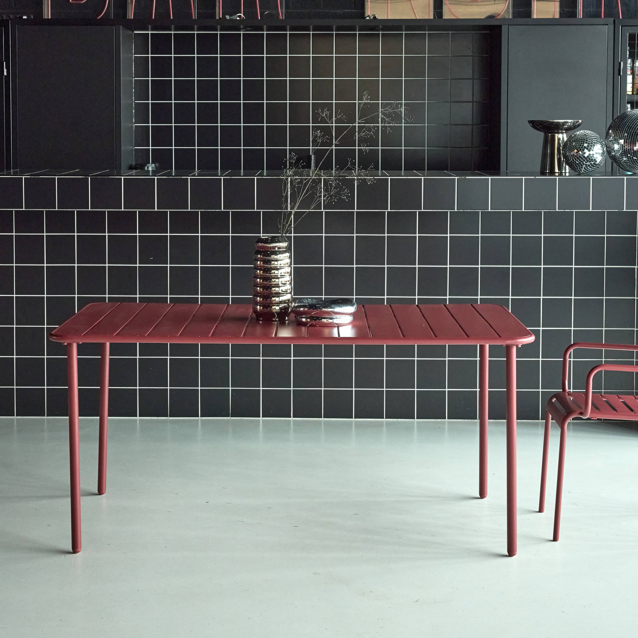 Table de jardin métal 6-8 places AMÉLIA