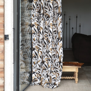 Rideau Jacquard motif panthère - Ecru