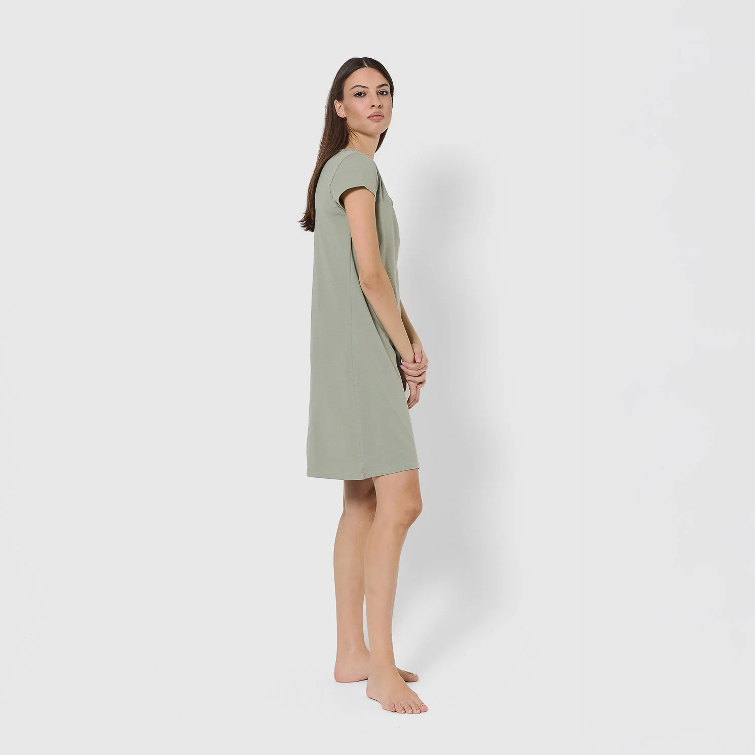 Vestido algodón liso