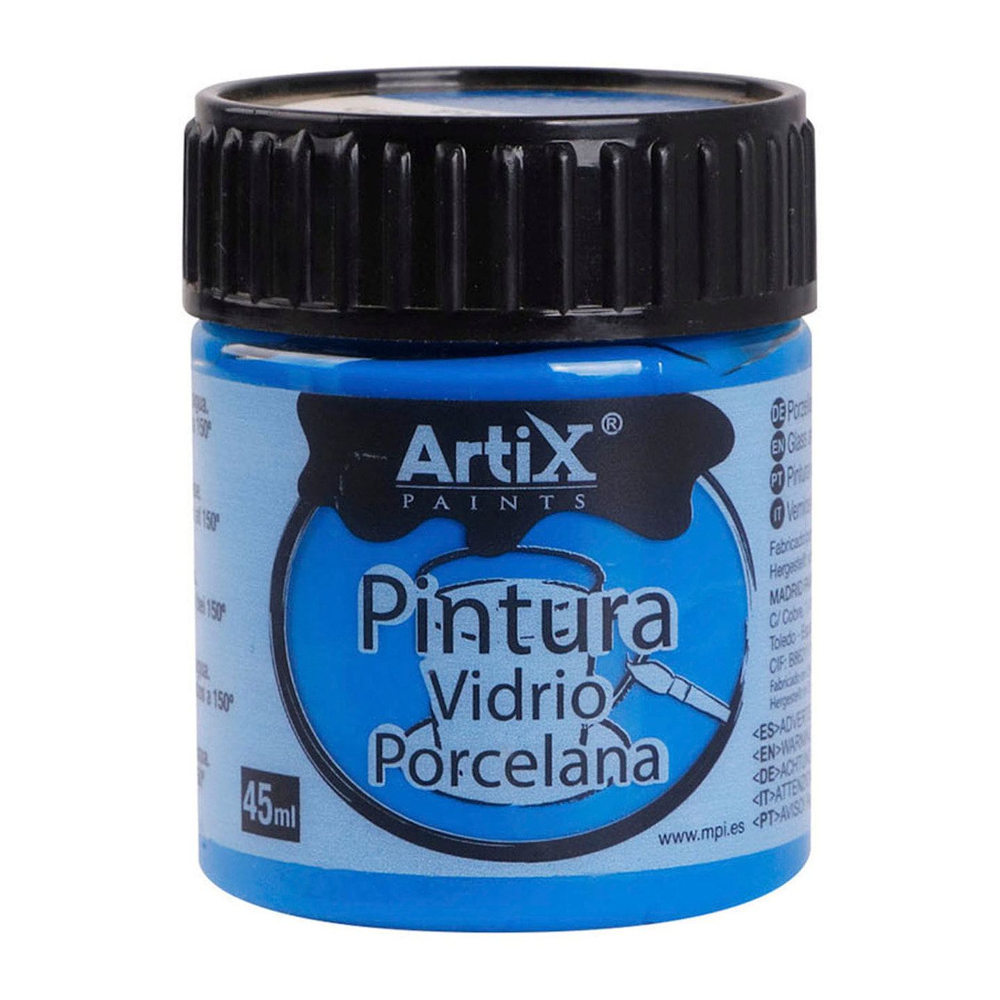 Pack da 6 Uds. PITTURA CERAMICA E VETRO 45 ml COLORE BLU