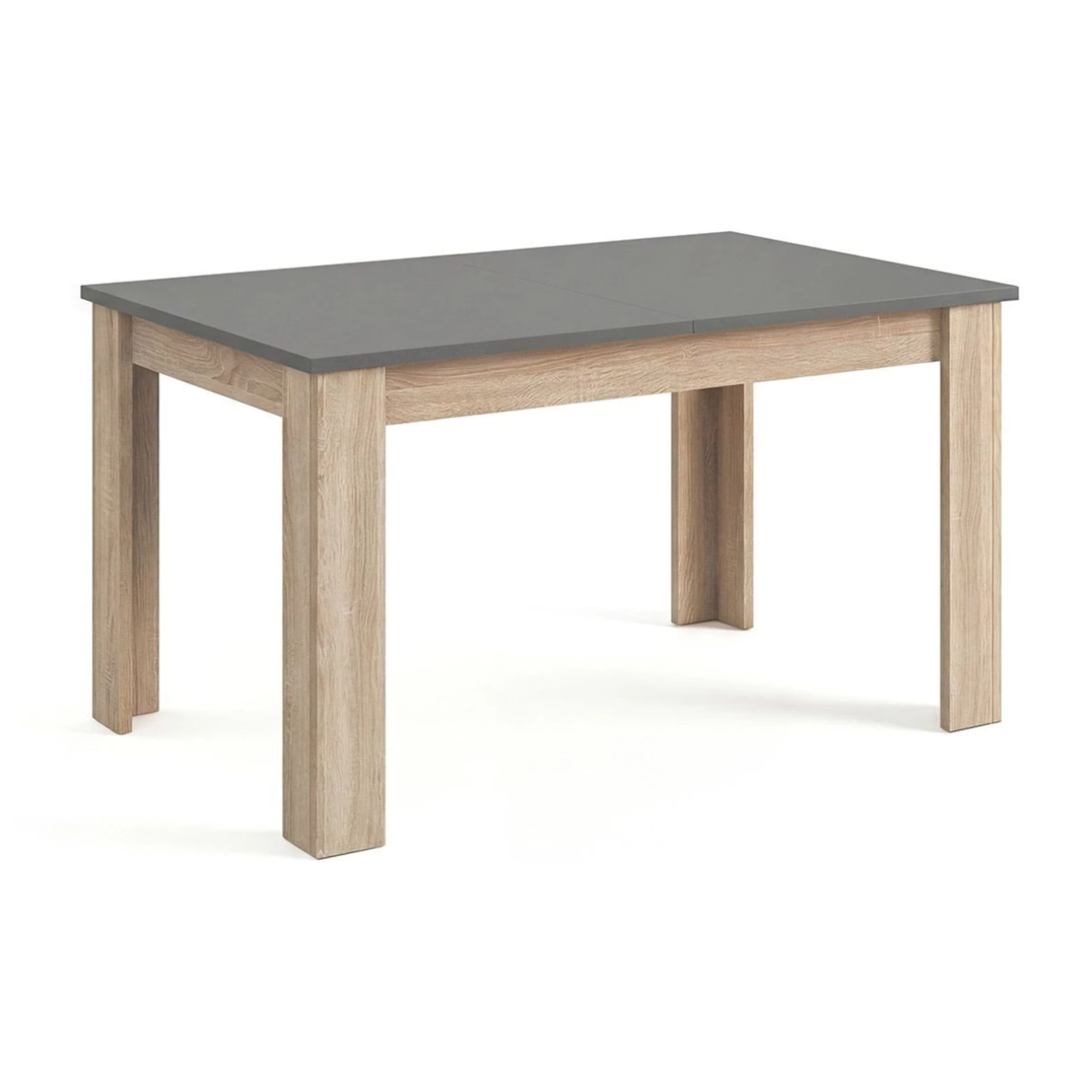 Mesa de comedor extensible en roble canadian y gris grafito 140-190x90 cm Sira Roble Canadian - Gris Grafito
