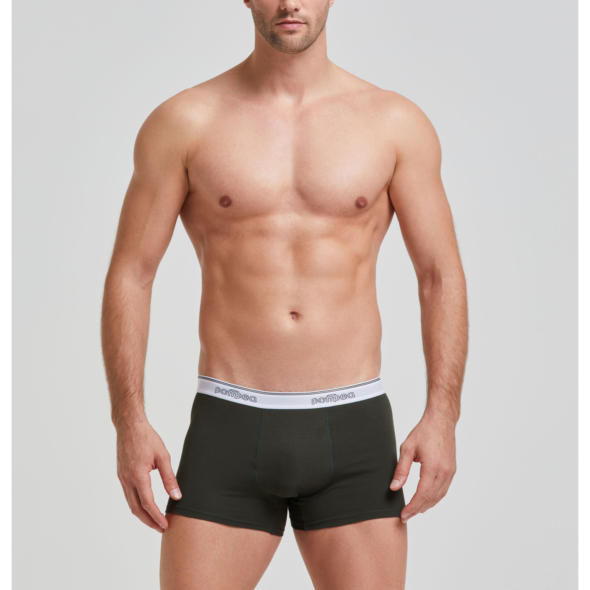 Boxer cotone con elastico a vista logato