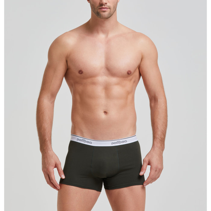 Boxer cotone con elastico a vista logato