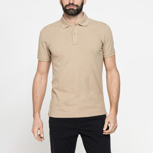 POLO MANICA CORTA IN COTONE E LINO