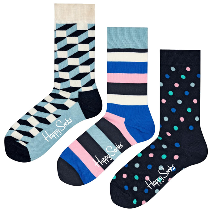 Calcetines 3-pack filled optic Happy socks