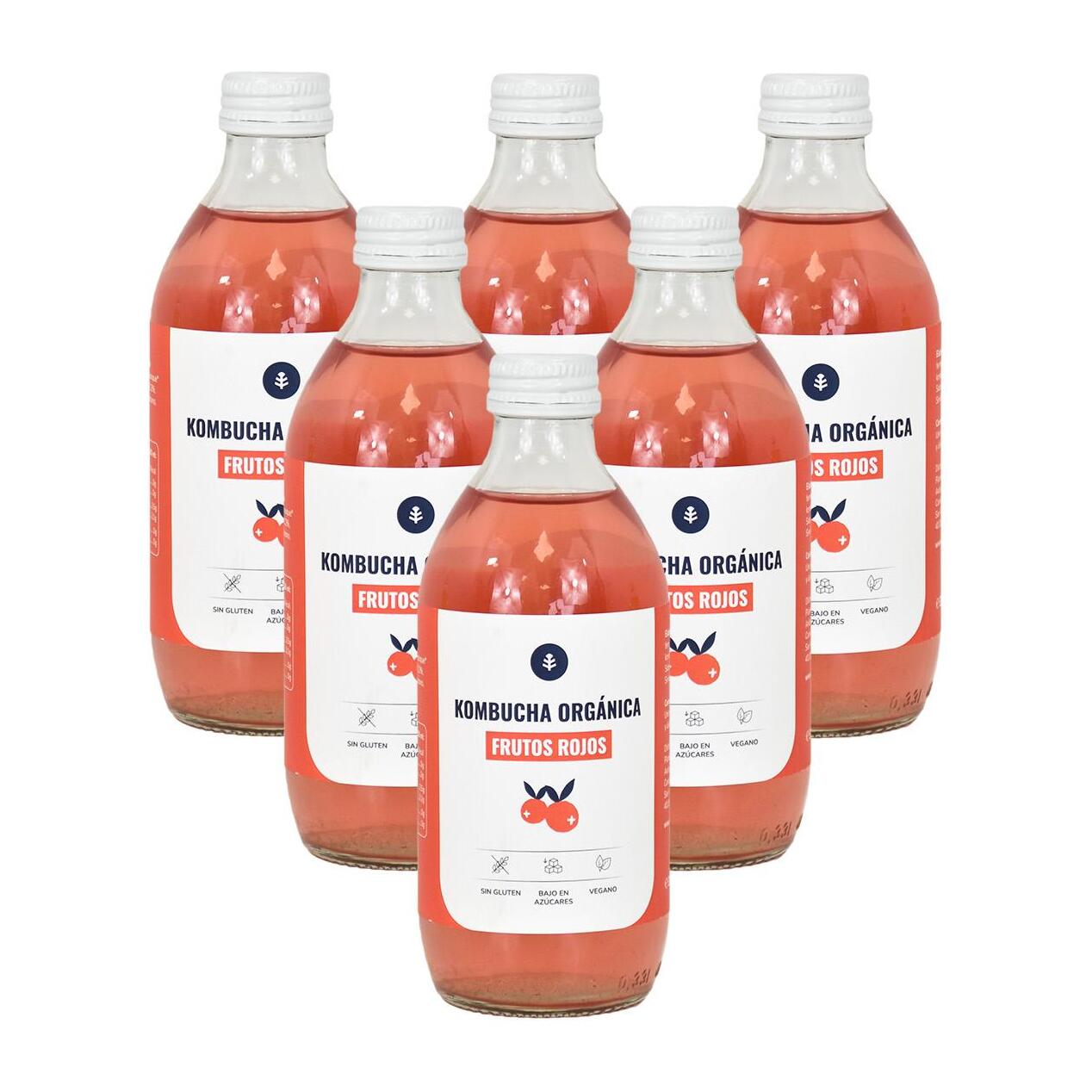 Pack 6x Kombucha ECO Frutos rojos Planeta Huerto 330 ml