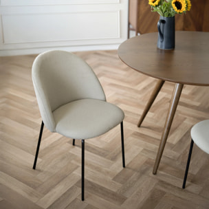 Lot de 2 chaises en tissu bouclette beige - Karl