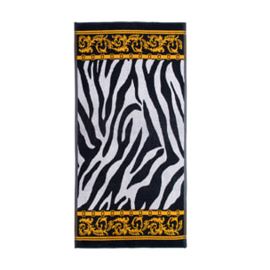 Telo Mare Spugna Jacquard Spiaggia Disegno Zebra