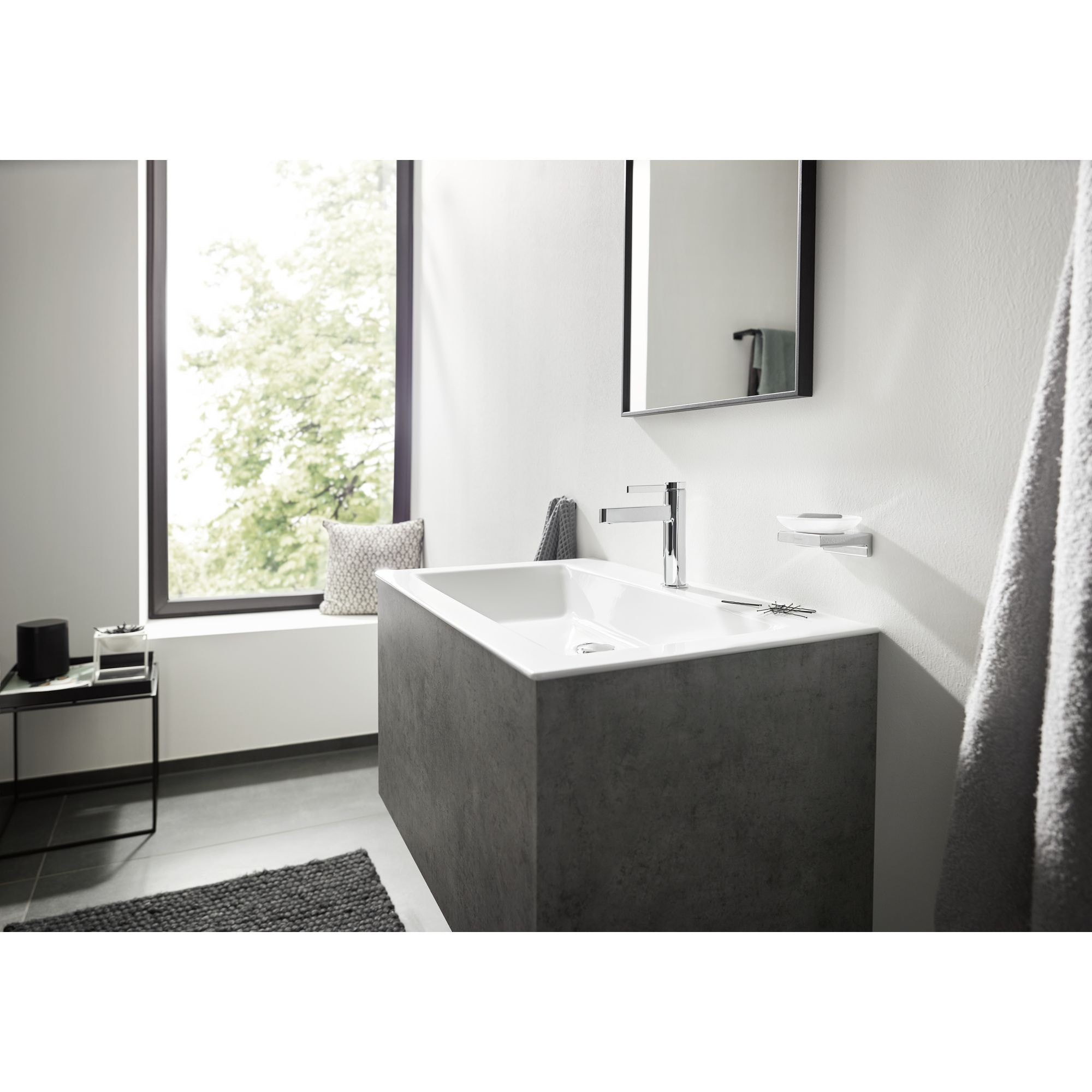 Finoris Mitigeur de lavabo 110 CoolStart, bonde Push-Open chromé