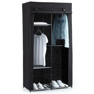 Armoire penderie modulable tissu noir