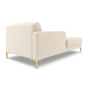 Méridienne gauche "Bali" en tissu structurel beige clair