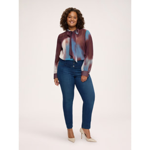 Fiorella Rubino - Jeggings blue con bottoni decorativi - Blu